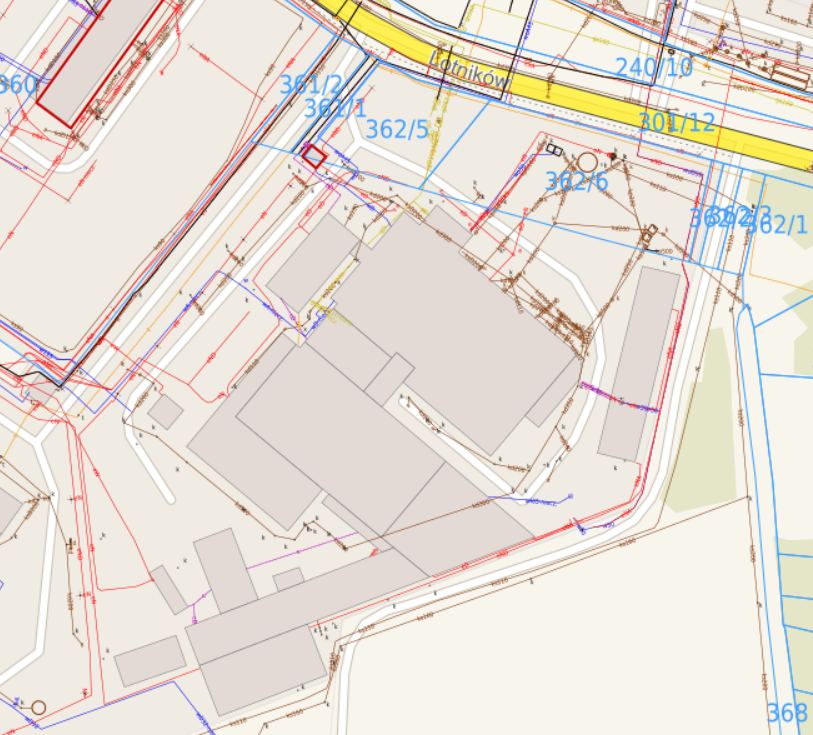 Utilities map – Krosno county e-map extract